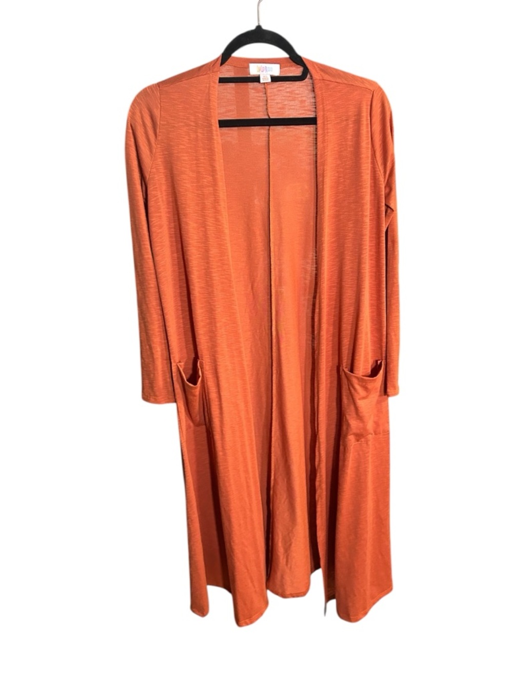 LuLaRoe Long Open-Front Duster Cardigan in Rust Orange